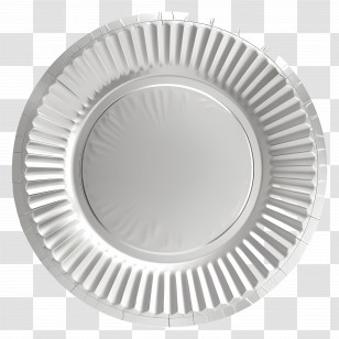 Silver Paper Plate - White Disposable Paper Plate Transparent PNG
