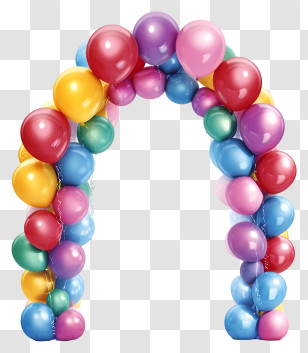 Birthday Balloon Arch Vector 3d - Colorful Balloon Arch Decoration For Celebrations Transparent PNG