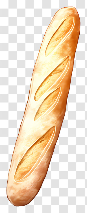 Bread Loaf - Illustration Of A Baguette Transparent PNG
