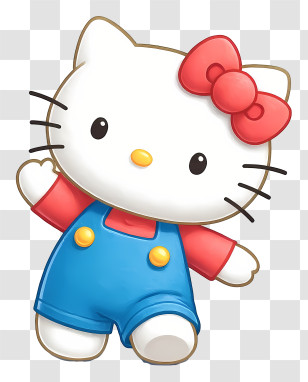 Hello Kitty Thinking - Hello Kitty Cute Mascot Illustration Transparent PNG
