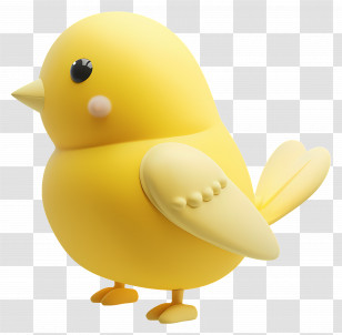 Yellow Bird - Cute Yellow Bird Toy Figurine Transparent PNG