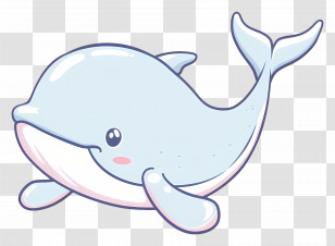 Whale - Cartoon Blue Whale Illustration Transparent PNG