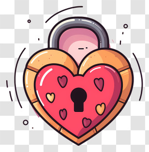 Key - Heart-shaped Lock Clipart Design Transparent PNG
