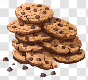 Chocolate Chip Cookies - Delicious Chocolate Chip Cookies Stack Transparent PNG