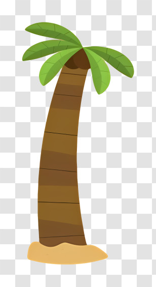 Palm Tree - Cartoon Palm Tree On Sand Transparent PNG