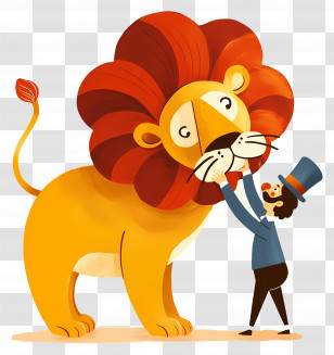 Circus Lion - Lion And Tamer In Circus Transparent PNG