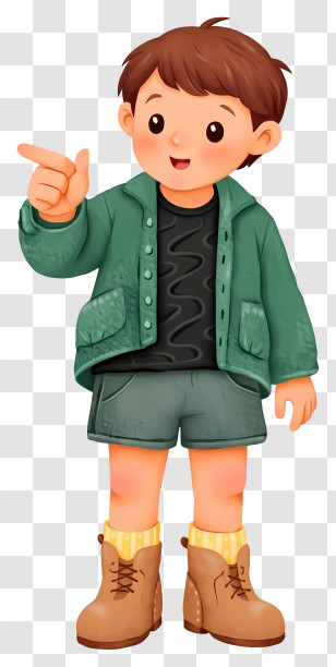 Cute Boy Wearing Jacket - Boy Cartoon In Blue Jacket Transparent PNG