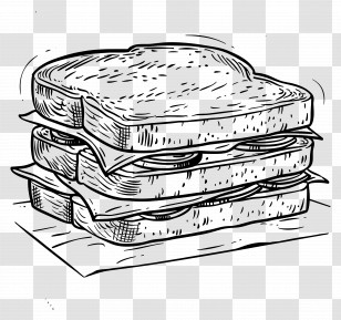 Sandwich - Sandwich Sketch Drawing For Food Concepts Transparent PNG