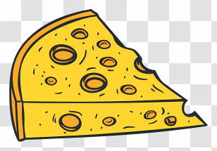 Cheese Slice - Yellow Swiss Cheese Wedge Illustration Transparent PNG