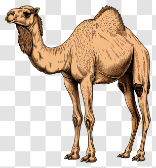 Camel - Camel Illustration With Desert Theme Transparent PNG