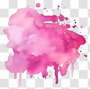 Pink Watercolor Stain - Pink Watercolor Splash Art Transparent PNG