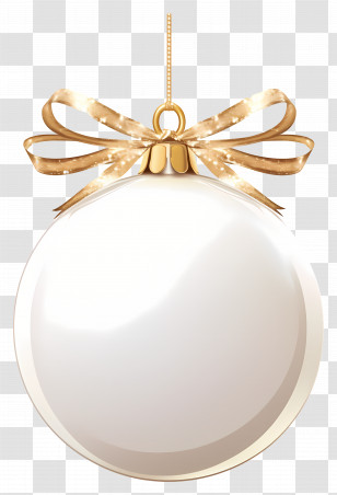 White Christmas Bauble - Elegant Gold And White Christmas Ornament Transparent PNG