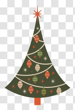 Christmas Tree - Decorated Christmas Tree With Ornaments Transparent PNG