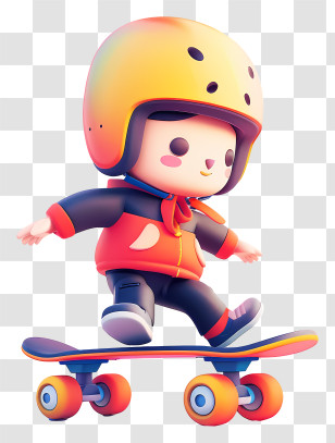 Boy Riding Skateboard - Child Skateboarding With Helmet On Transparent PNG