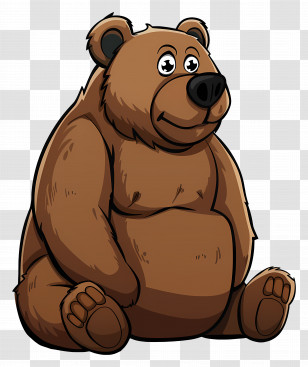 Brown Bear - Cute Brown Bear Cartoon Illustration Transparent PNG