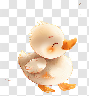 Cartoon Baby Duck - Adorable Happy Duckling Illustration Transparent PNG