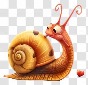 Kissing - Cute Snail With Heart Transparent PNG