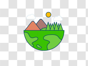 Icon - Beautiful Nature Scene With Mountains And Trees Transparent PNG