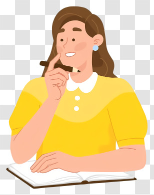 Woman Writing With Pencil - Woman Writing In A Notebook Transparent PNG