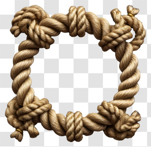 Maritime Border - Decorative Rope Frame With Knots Transparent PNG