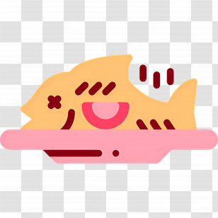 Sea Food - Cooked Fish On Pink Plate Transparent PNG