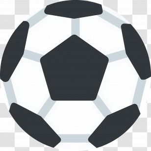 Soccer Ball Emoji - Flat Design Soccer Ball Transparent PNG