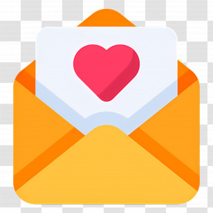 Invitation Letter - Love Letter Inside Yellow Envelope With Heart Transparent PNG