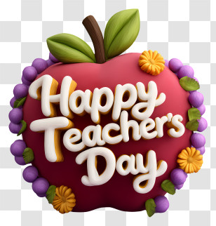Happy Teachers Day Text - Happy Teacher's Day Celebration With Apple Transparent PNG