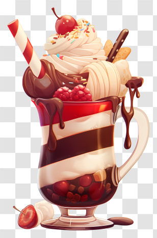 Milkshake - Delicious Chocolate Milkshake With Cream Transparent PNG