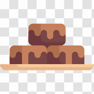 Brownie - Chocolate Brownies On A Plate Transparent PNG