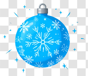 Christmas Light Bulb - Blue Snowflake Christmas Bauble Transparent PNG