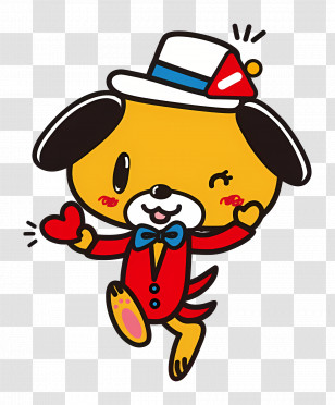 Littlelovin - Adorable Cartoon Dog Winking With A Heart Transparent PNG