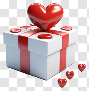 Gift Box - Red Heart Gift Box Design Transparent PNG