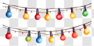 Christmas Lights - Colorful String Lights For Decoration Transparent PNG