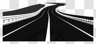 Highway Landscape - Winding Road Infrastructure Transparent PNG