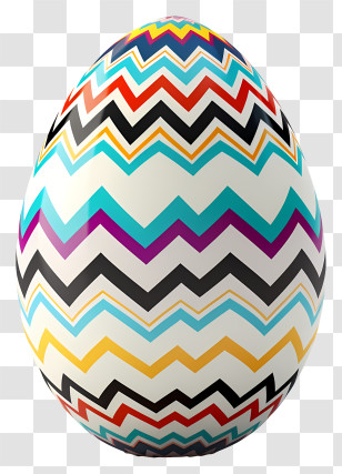 Easter Eggs - Colorful Zigzag Easter Egg Transparent PNG