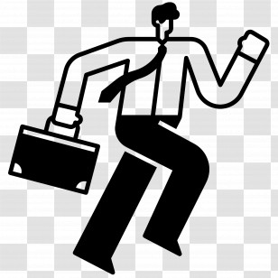Running Businessman - Businessman Icon With Briefcase Transparent PNG