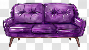 Purple Sofa - Purple Modern Sofa Transparent PNG