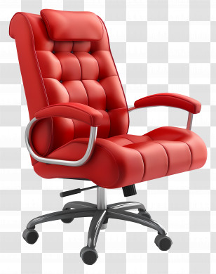 Office Chair - Luxurious Red Office Chair Transparent PNG
