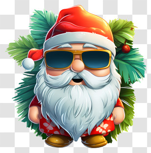 Christmas Elements - Holiday Santa Claus In Relaxed Style Transparent PNG