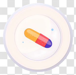 Medicine Tablet - Colorful Pill On Plate Transparent PNG