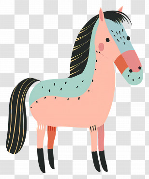 Horse - Cute Cartoon Horse Illustration Transparent PNG