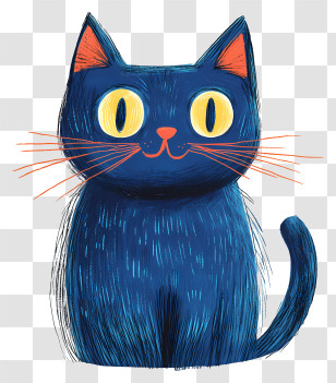 Pete The Cat - Blue Cat With Bright Eyes Transparent PNG