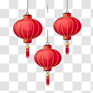 Chinese Lantern - Traditional Red Hanging Lanterns For Lunar New Year Transparent PNG