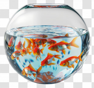 Fish Bowl - Goldfish In A Glass Bowl Transparent PNG