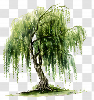 Willow Tree - Beautiful Willow Tree Illustration Transparent PNG