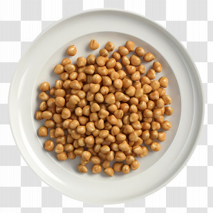 Natto - Chickpeas Served On A White Plate Transparent PNG