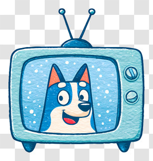 Cartoon Tv - Cute Husky In Retro TV Transparent PNG