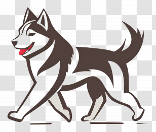 Dog Husky - Happy Husky Cartoon Clipart Transparent PNG