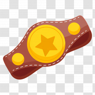 Champion Belt - Stylish Leather Belt With Star Buckle Transparent PNG